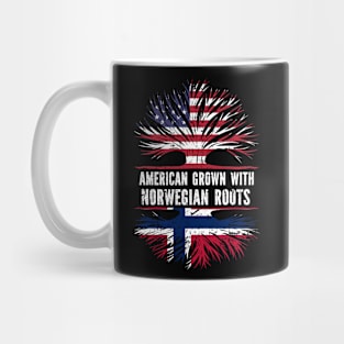 American Grown with Norwegian Roots USA Flag Mug